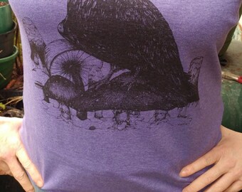 Ladies Raven and Mushrooms T Shirt