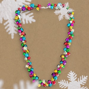 Jingle bell necklace Christmas bell necklaces festive jingle bell jewelry chunky jingle bell charm Mardi Gras necklace for women