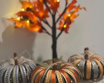 Handmade mason jar lid pumpkin fall decor canning ring pumpkin fall craft thanksgiving ribbon pumpkins diy pumpkin mason jar band decoration