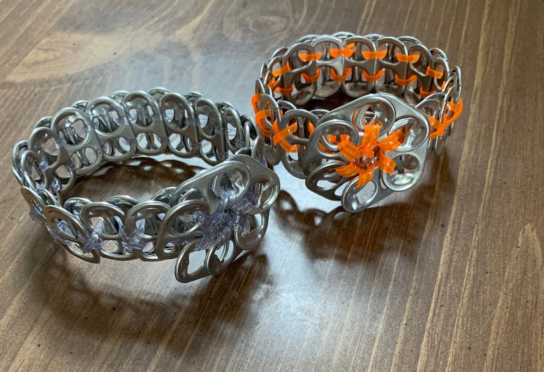 Recycled Fashion Recycled Pop Tab Fashion Bracelet Flower Soda Tab