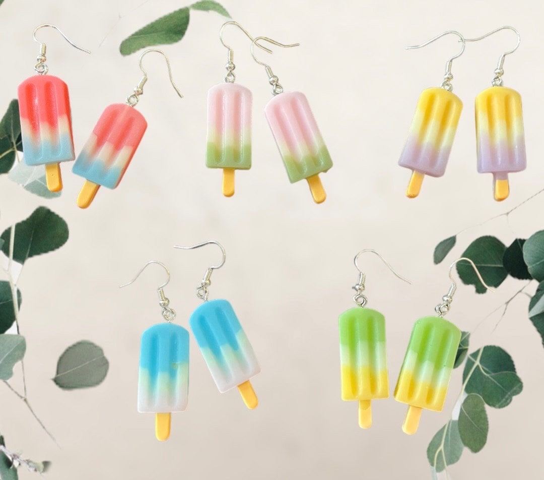 Popsicle Earrings Ice Cream Jewelry Summer Novelty Popsicle Jewelry