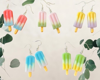 Popsicle earrings ice cream jewelry summer novelty popsicle jewelry popsicle summer earrings whimsical summer fun unique handmade earrings