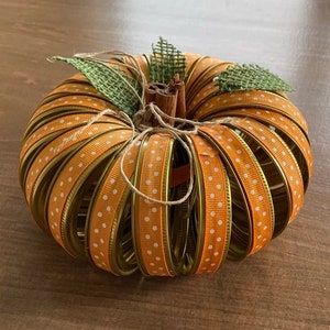 Handmade mason jar lid pumpkin fall decor canning ring pumpkin fall craft thanksgiving ribbon pumpkins diy pumpkin mason jar band decoration