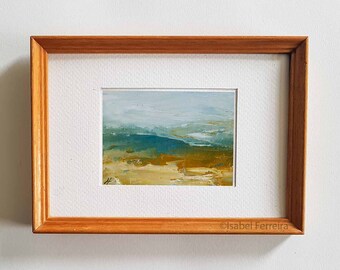 Original oil miniature painting- ACEO art- Morning breeze- ATC original painting- gift idea- affordable art- small art-landscape art