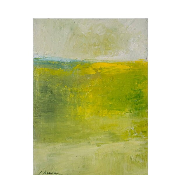 Original Landscape oil painting, abstract landscape, HIGH SUMMER, texture, atmospheric, colorful modern art, 5x7 inches