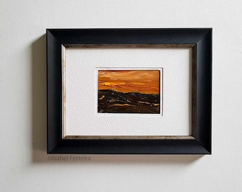 Original oil miniature painting- ACEO art- Landscape 155, Atc original painting- gift idea- affordable art- - small art