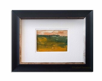 Original painting, miniature oil painting- ACEO art- Landscape 190 - ATC original painting- modern art, room decor,dramatic,mountains,earthy