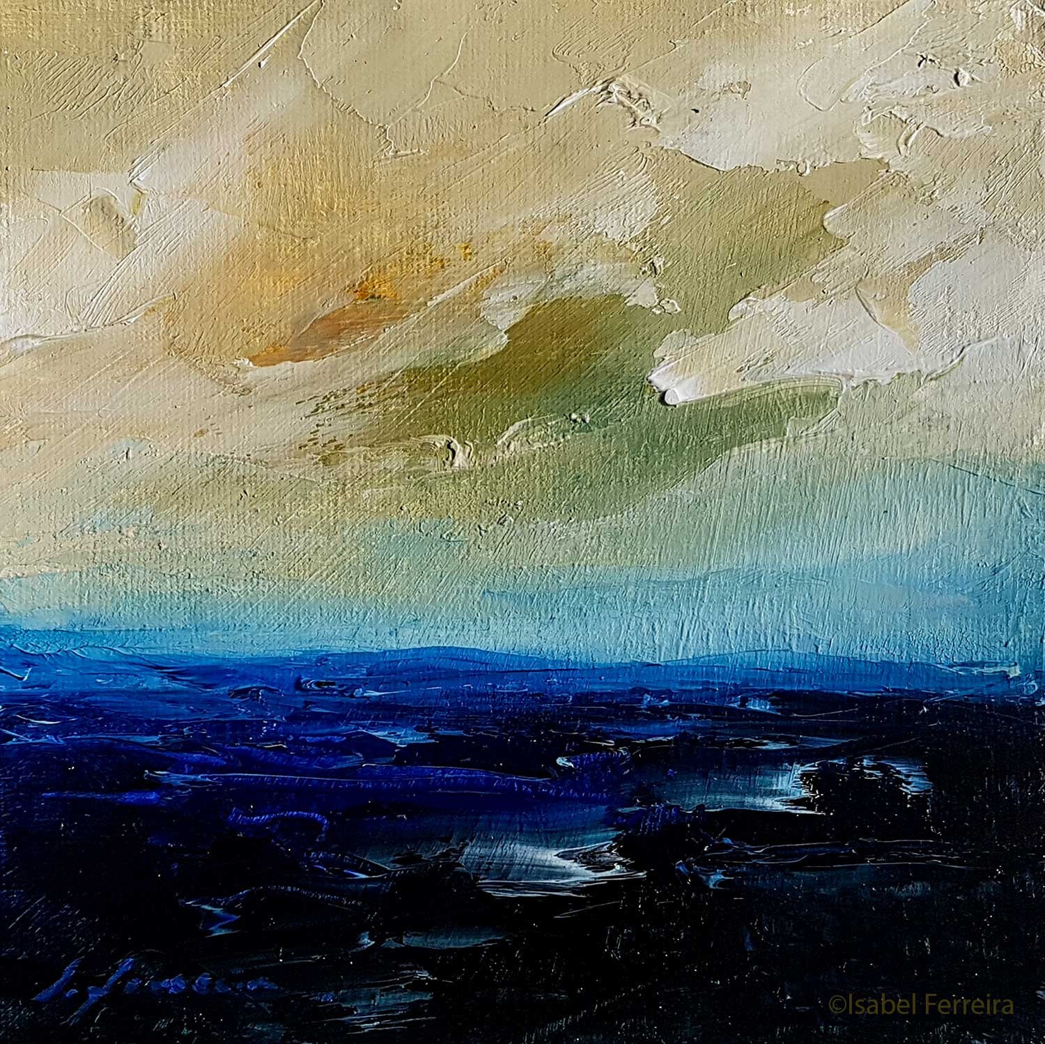 Original seascape painting abstract oil art landscape DEEP | Etsy