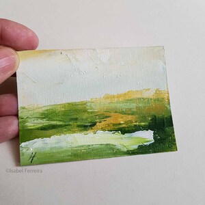 Peinture miniature à lhuile originale Art ACEO Paysage 172 Peinture originale ATC cadeau pour elle Art abordable Petit art-Paysage image 2