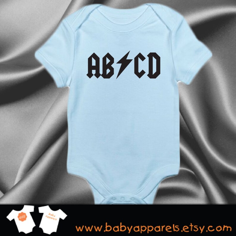 ABCD / ACDC Rock Band baby Clothes Funny Baby Clothes Etsy