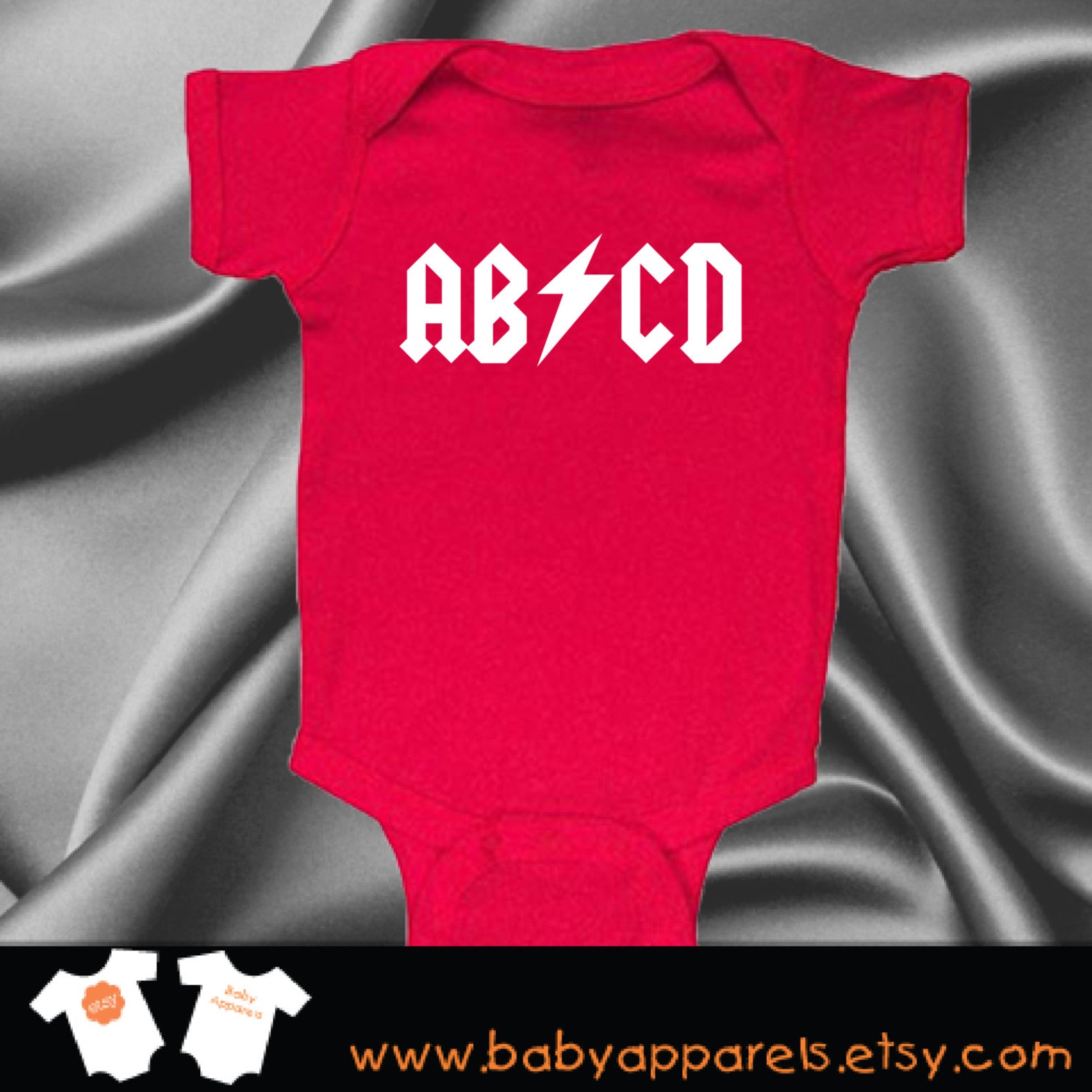 ABCD / ACDC Rock Band baby Clothes Funny Baby Clothes Etsy