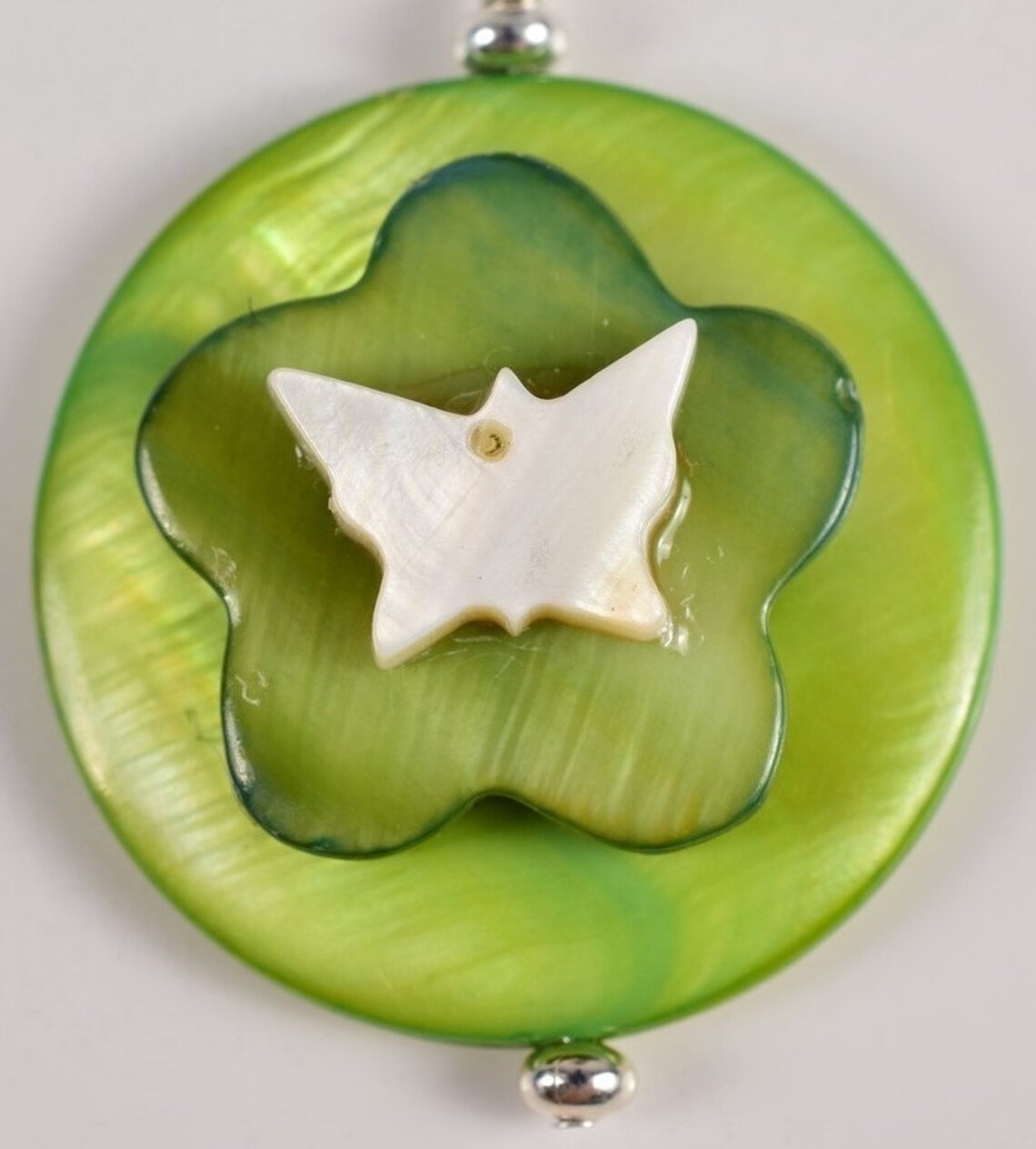 18 20 Layered Green Mother of Pearl Flower Etsy