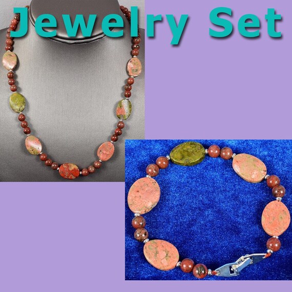 Natural Sesame Jasper 19 Gemstone Necklace & 73/4 Etsy