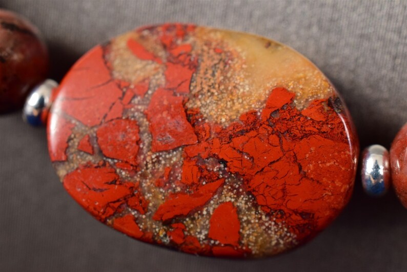 Natural Sesame Jasper 19 Gemstone Necklace & 73/4 Etsy