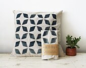 Modern Geometry Pillow Cover Printer's Ink Blue