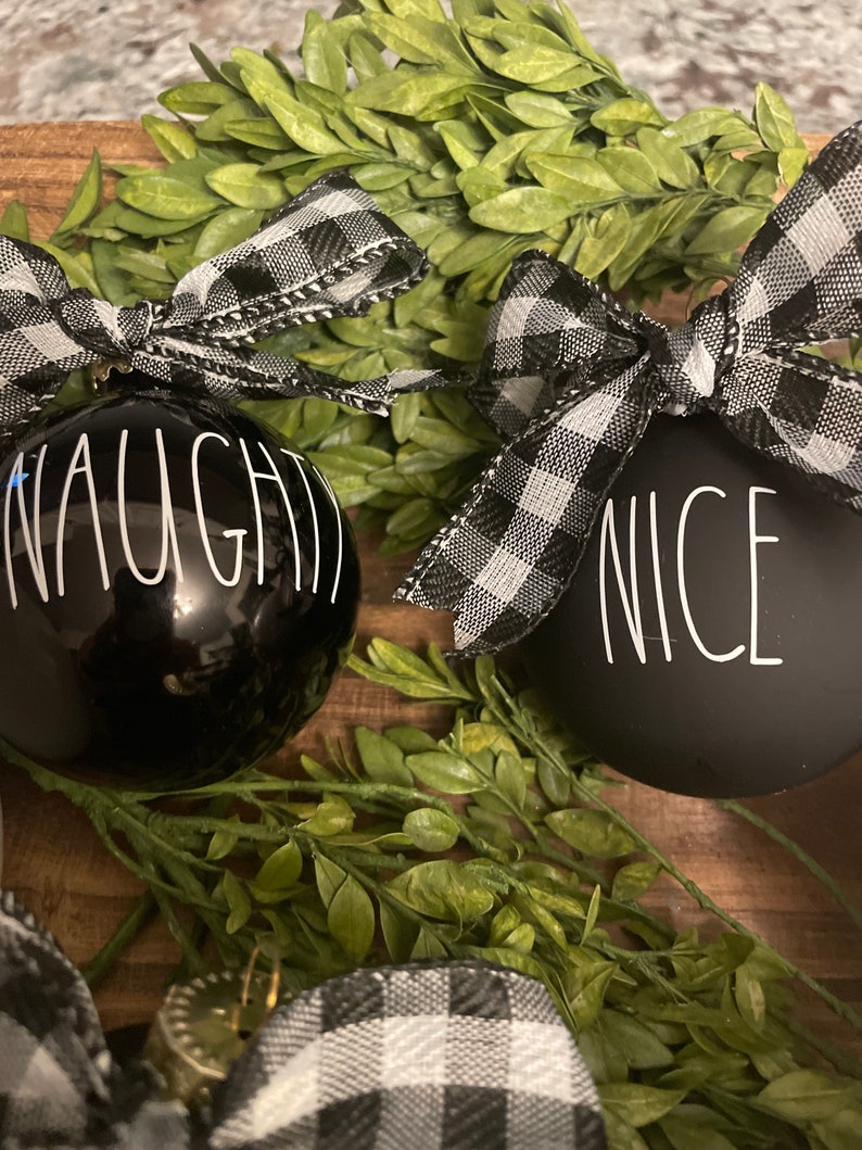 Farmhouse Dun Inspired Christmas Ornaments Black Glass Ornament Black