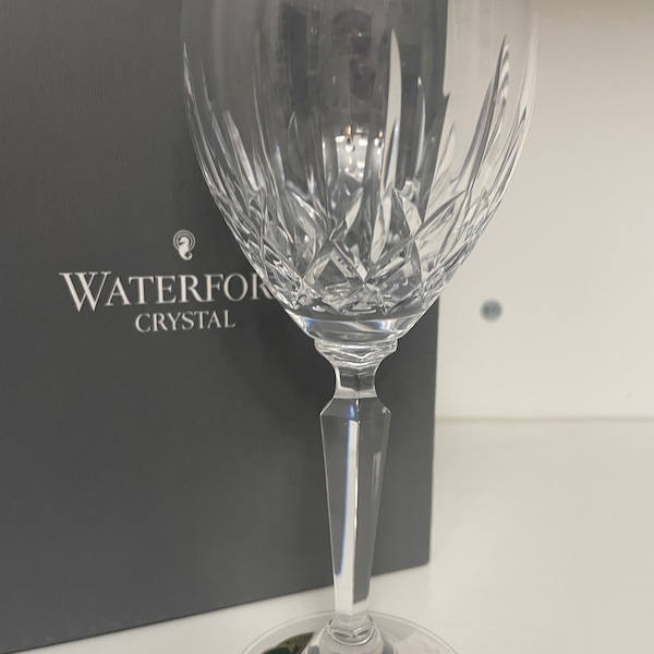 Vintage 90’s Waterford Crystal Mourne Claret Glass Wine Stem 7 5/8” Made In Ireland In Original Box Set 4