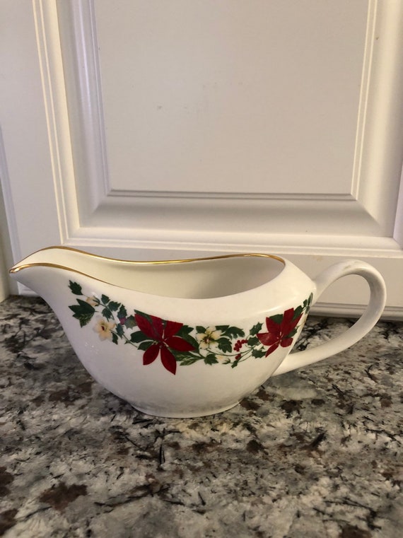 Gibson Design Christmas dinnerware Poinsettia Holiday Etsy