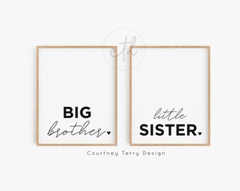 Big Sister Little Brother Bedroom Printables | Etsy