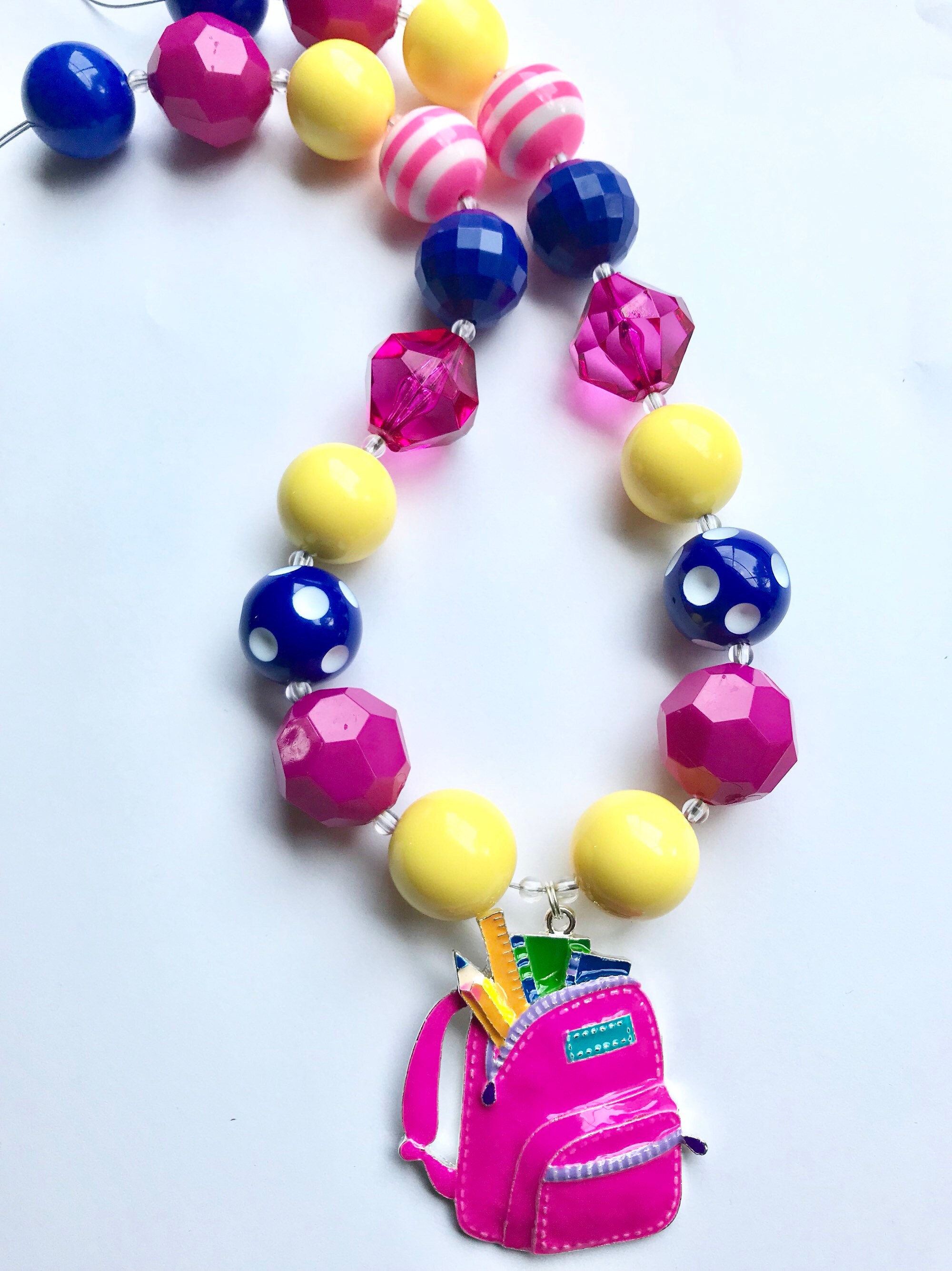 Back To School Necklace Bubblegum Bead Necklace Girls Etsy Back To School Necklace Bubblegum Bead Necklace Girls Etsy