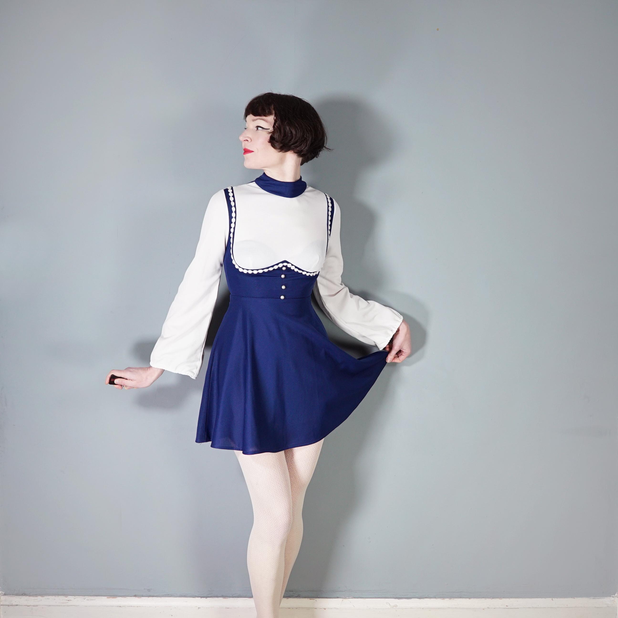 Vestido de verano estilo mini patinadora/gogo/scooter, estilo