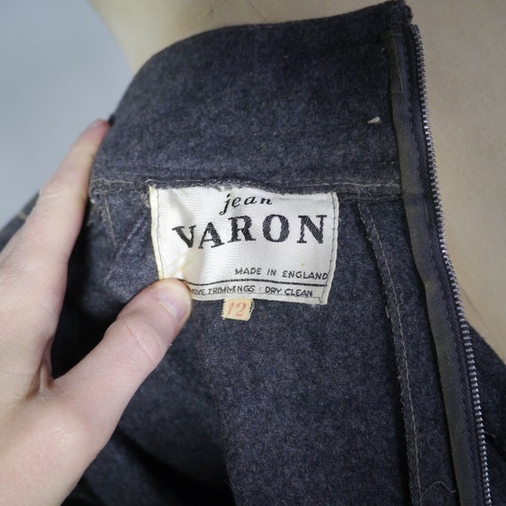 JEAN VARON grey wool full circle SKATER dress wit… - image 4
