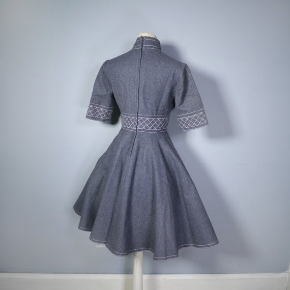 JEAN VARON grey wool full circle SKATER dress wit… - image 9