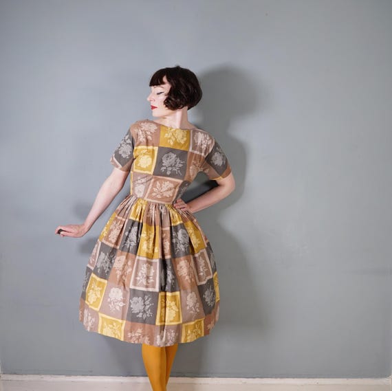 cotton 50's style dress 50s 1950s 