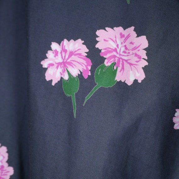 50s / 1950s Mid Century dark GREY and pink floral… - image 6