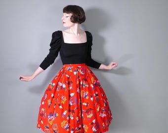 50s MEXICAN novelty CIRCLE skirt with South American DANCER