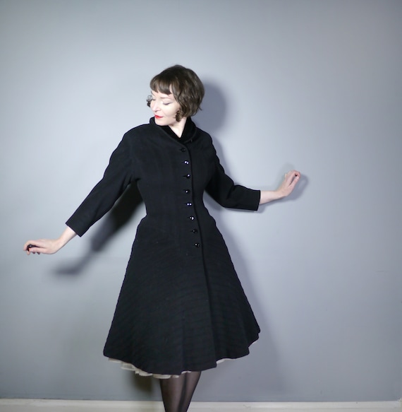 50s PRINCESS coat - 1950s Mid Century fit and flar