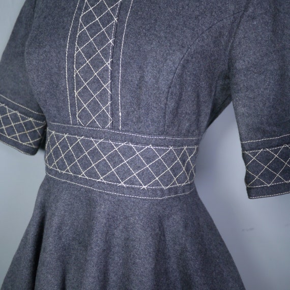 JEAN VARON grey wool full circle SKATER dress wit… - image 7
