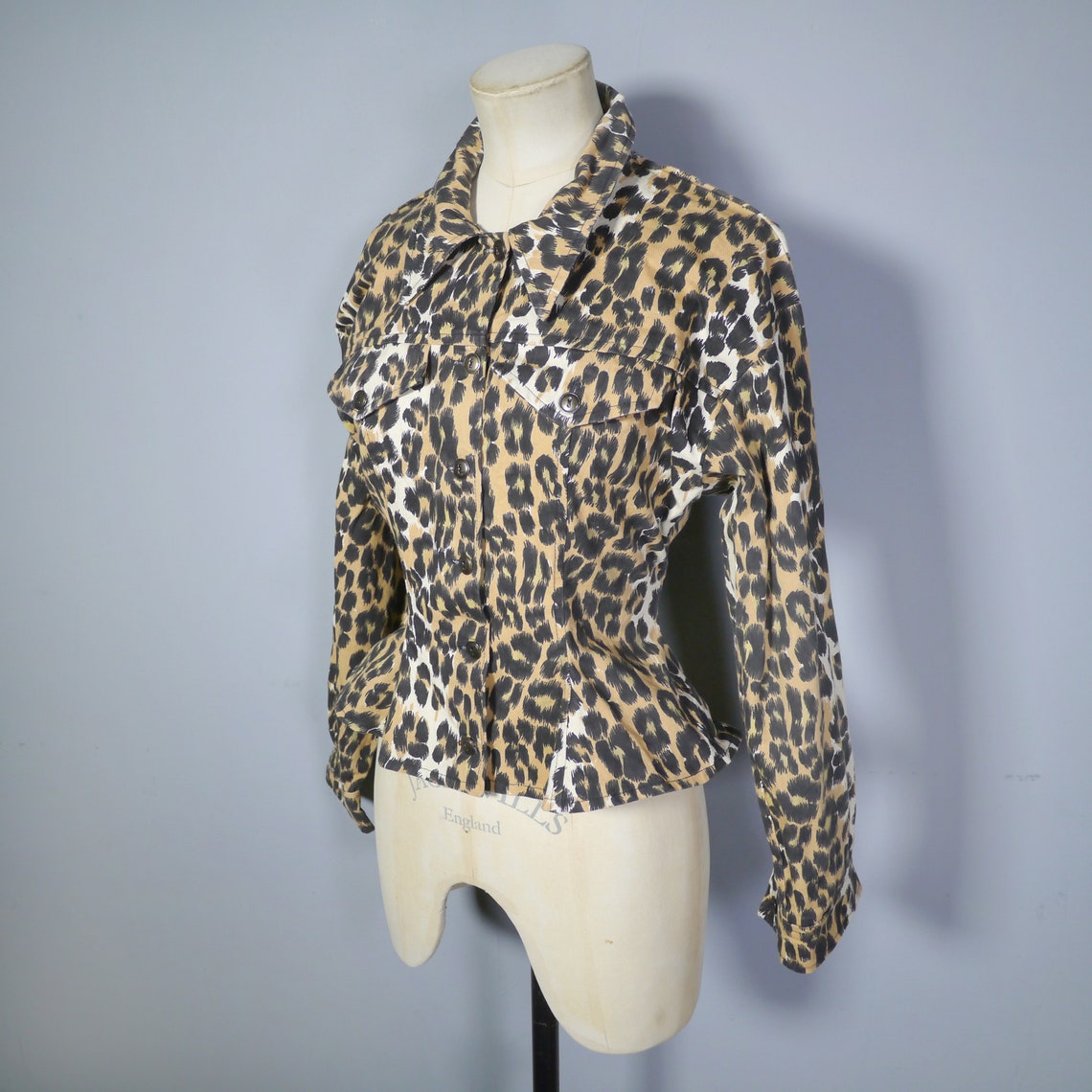 80s LEOPARD animal print cotton jacket by SNOB with fab retro | Etsy