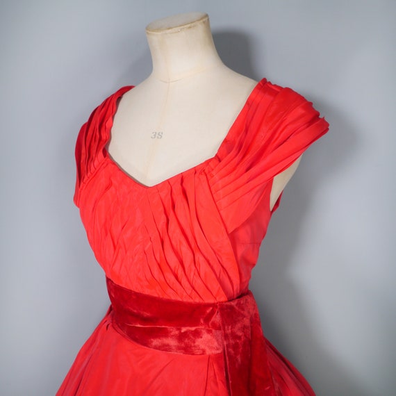 50s formal SUSAN SMALL bold RED evening / party t… - image 5