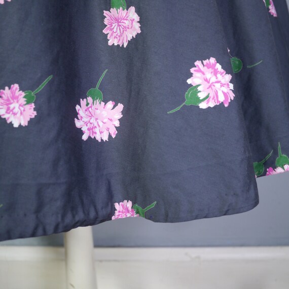 50s / 1950s Mid Century dark GREY and pink floral… - image 7