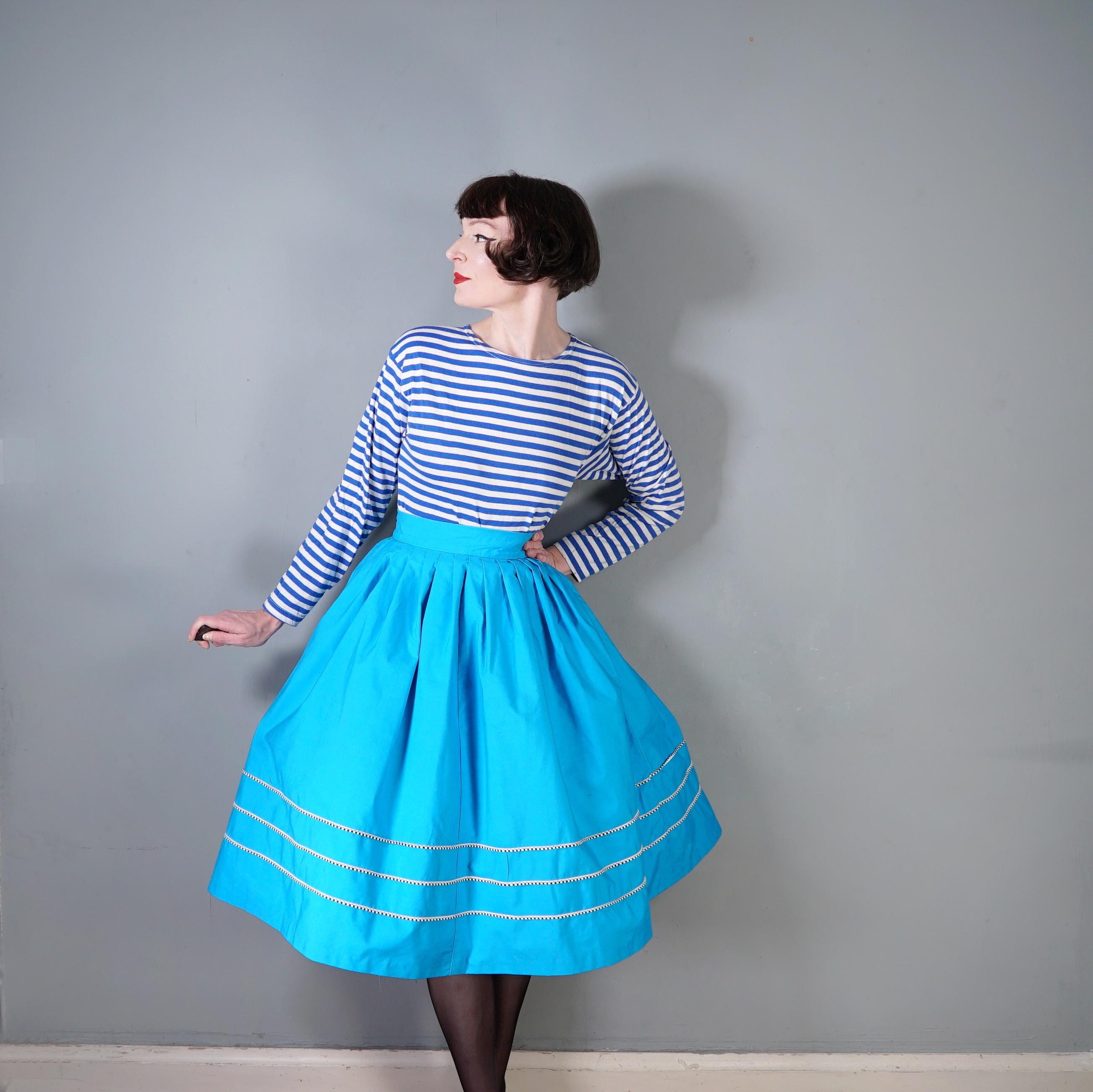 50s 1950s / 60s 1960s TURQUOISE Thick Cotton ST MICHAEL Structured