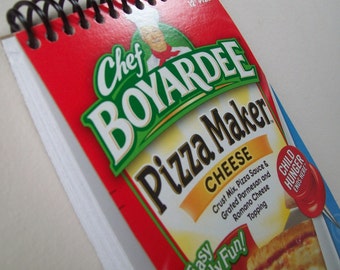 Notebook, 100 sheets, 3.50 X 7.00, Upcycled Notebook, Recycled Notebook, Cheese Pizza Mix, Many Uses, Grocery Lists, Drawing, Writing