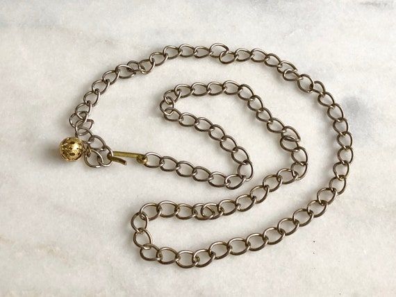 Silver Chain Necklace Long Gold Ball Pendant - Long Silver Chain With Ball Pendant Silver Chain Necklace Long Gold Ball Pendant - Long Silver Chain With Ball Pendant
