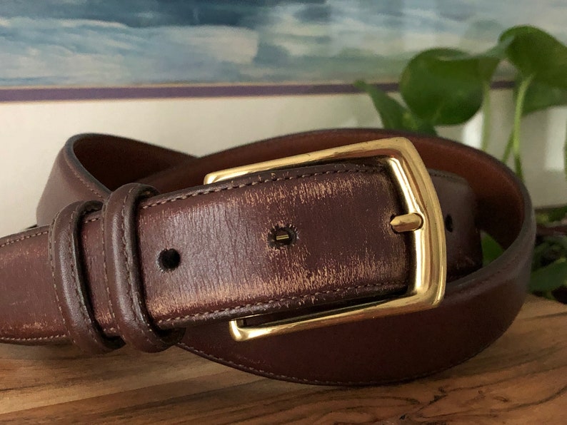 Brown Leather Belt Vintage Distressed Lands' End USA Size - Etsy Australia