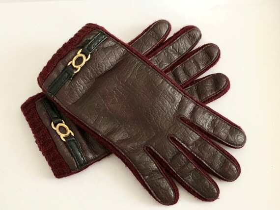 Maroon Gloves Faux Leather Burgundy Cordovan Red … - image 4