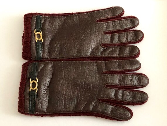 Maroon Gloves Faux Leather Burgundy Cordovan Red … - image 2