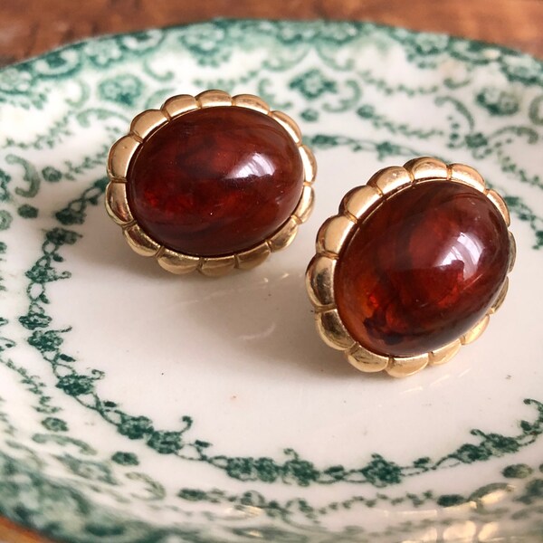 Brown Tortoise Shell Earrings main image 1