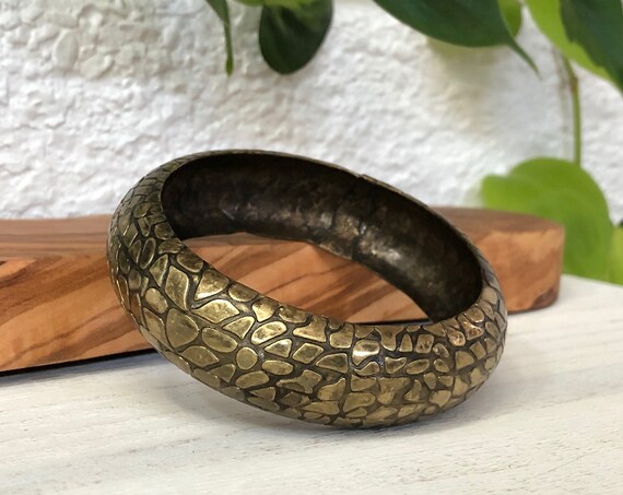 Celine Snake Print Manchette Bracelet M