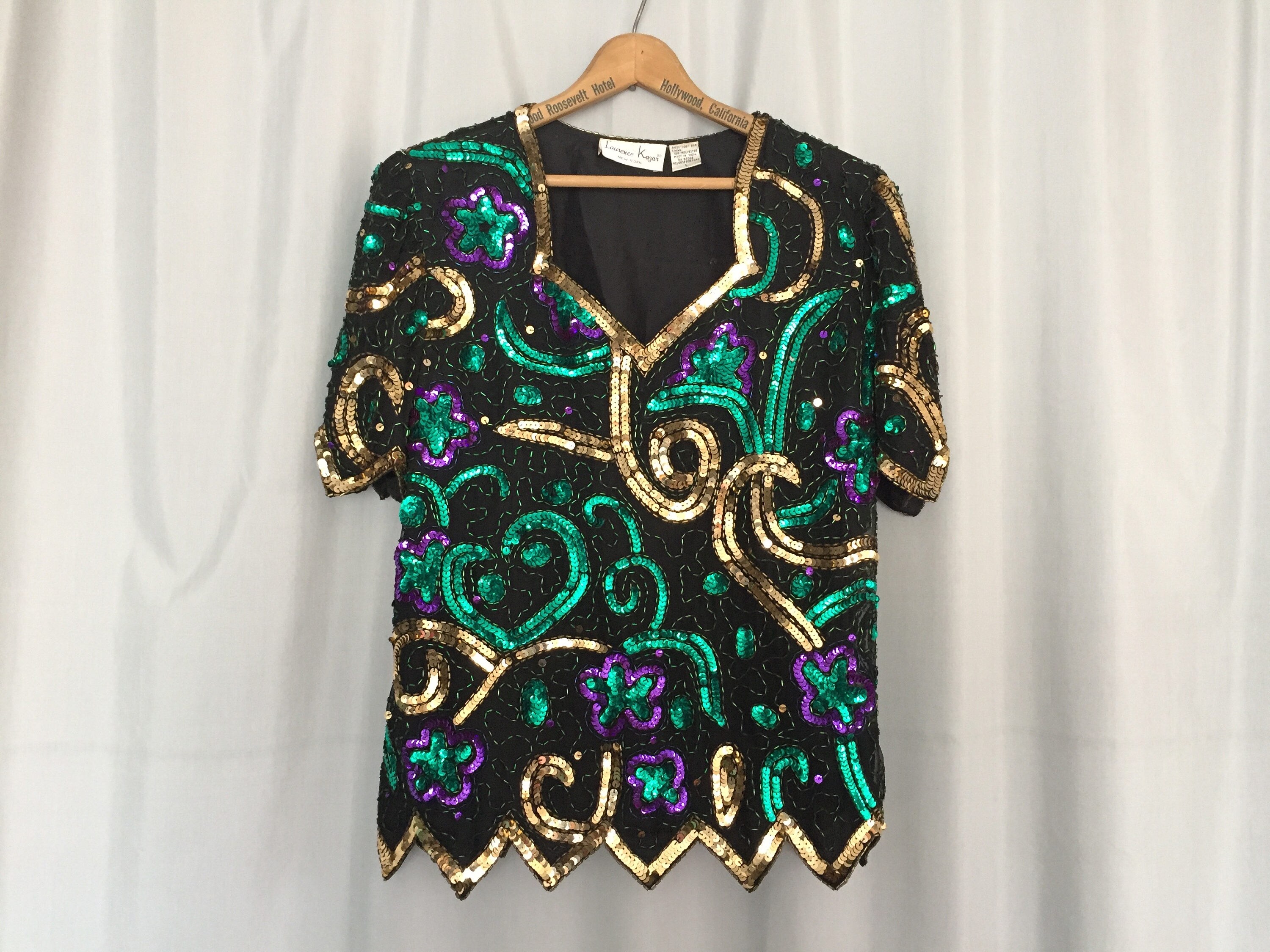 Chemise à Paillettes Femme - Haut Brillant Vintage Manches Longues Pour Soirée Disco Et Clubwear