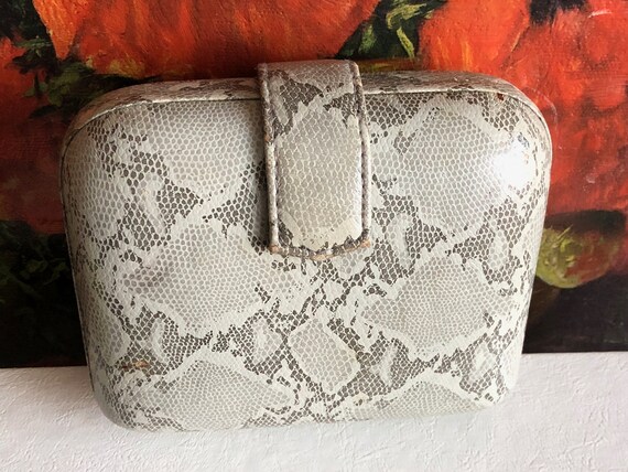 Snakeskin Clutch Python Purse Handbag Vintage Dis… - image 8