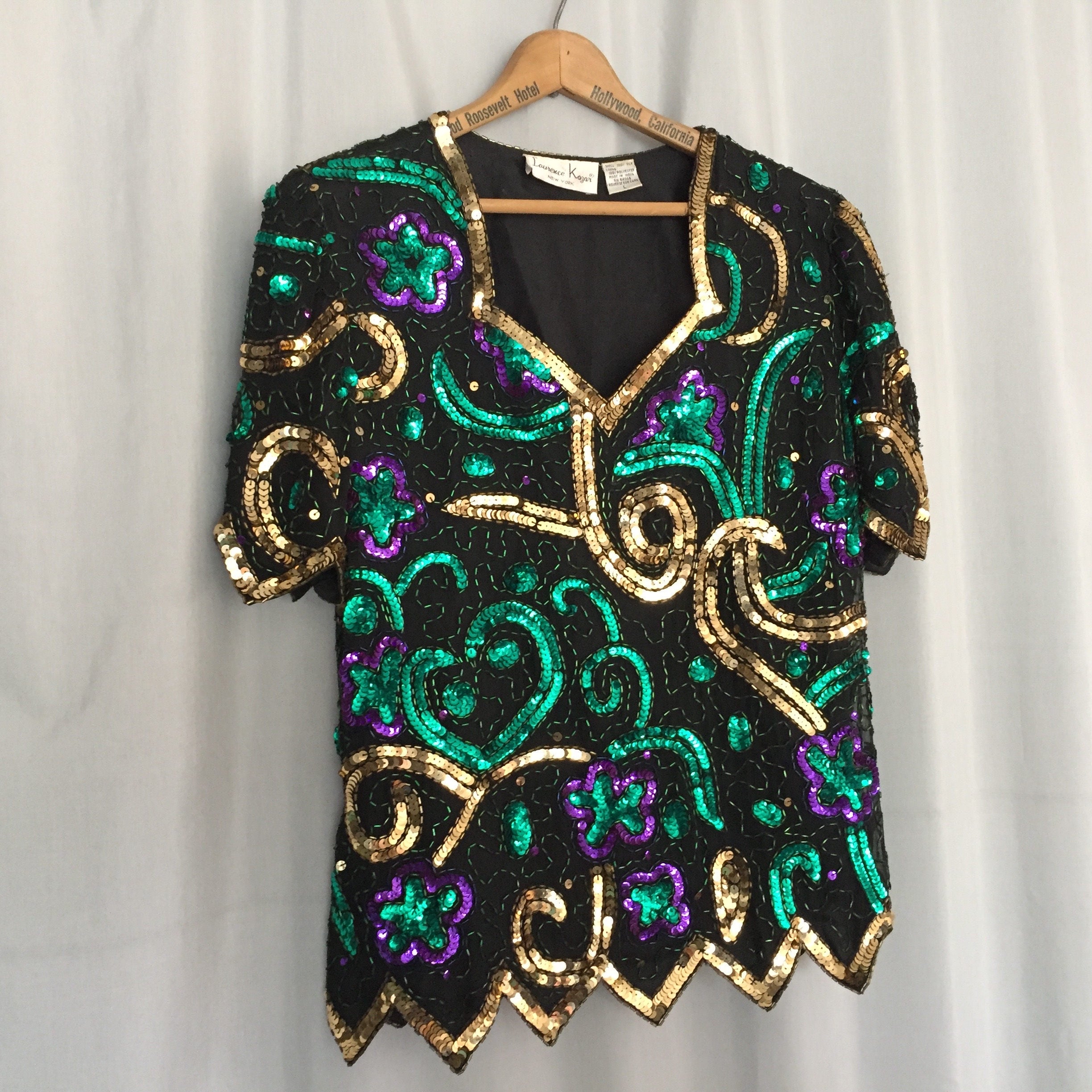 Chemise à Paillettes Et Franges Pour Femme – Manches 3/4, Style Cowgirl Western, Parfait Pour Concerts, Carnaval, Soirées