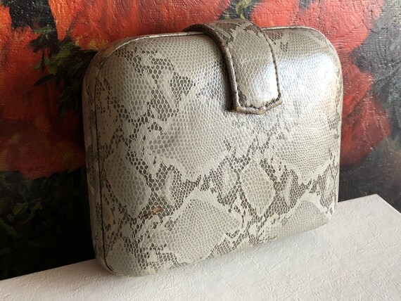Snakeskin Clutch Python Purse Handbag Vintage Dis… - image 7