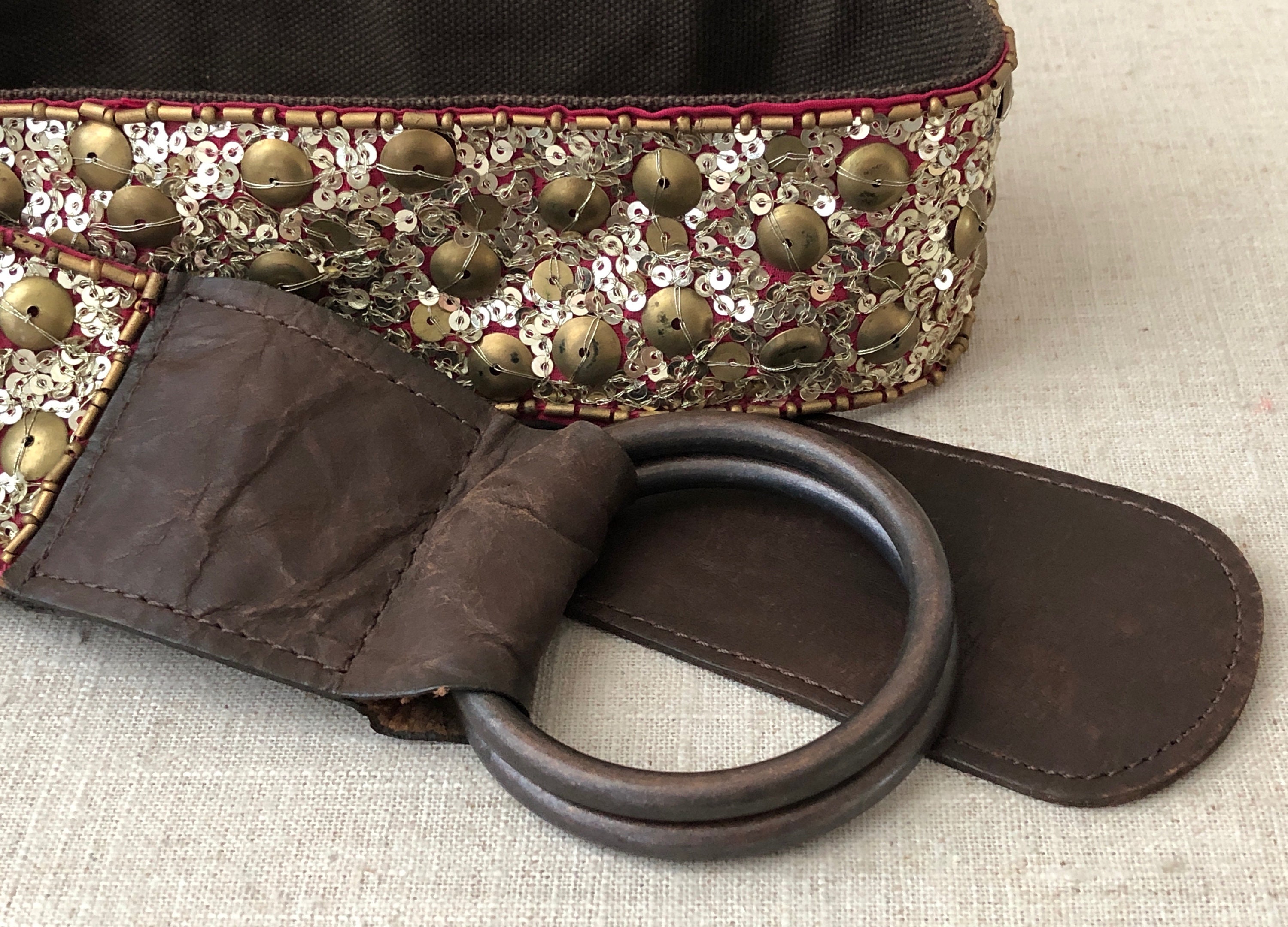 gold sequin belt