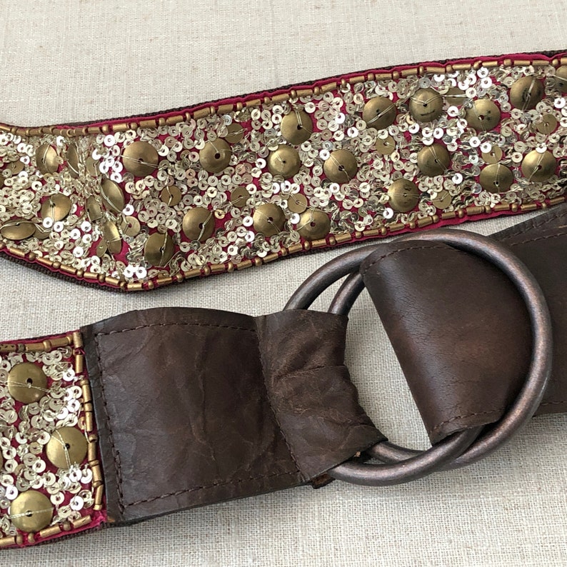 gold sequin belt