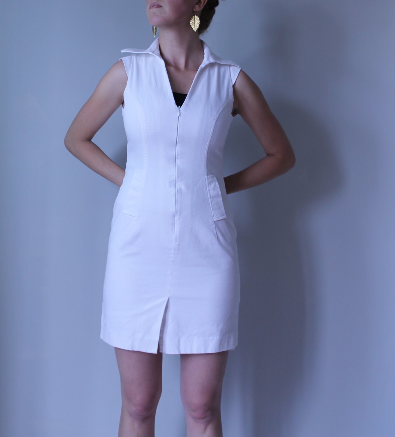 fitted white gown